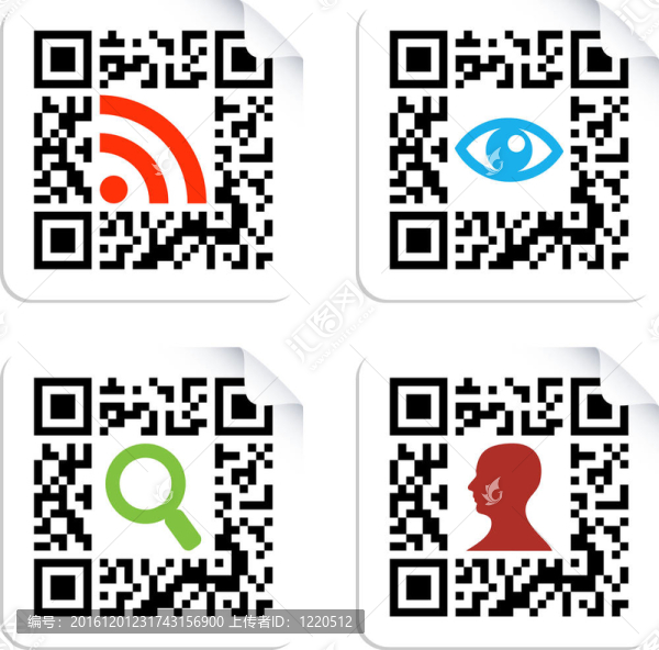 社會(huì)圖標(biāo)集的QR碼標(biāo)簽