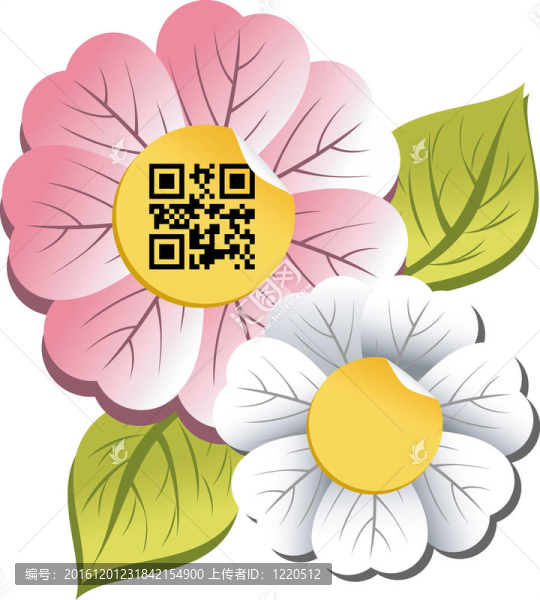 QR碼標(biāo)簽的春天的花