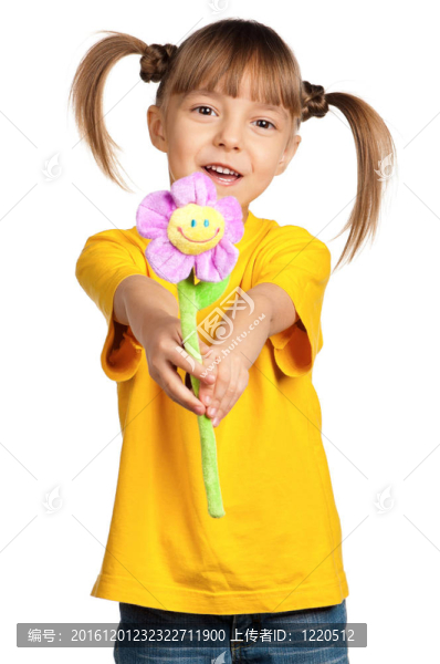 女孩與花