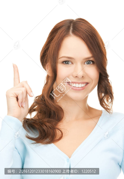 女人用她的手指