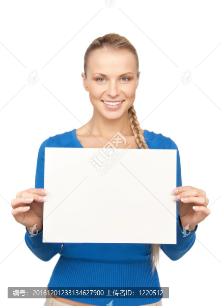 帶空白板的女人