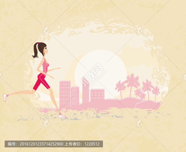 城市慢跑女孩