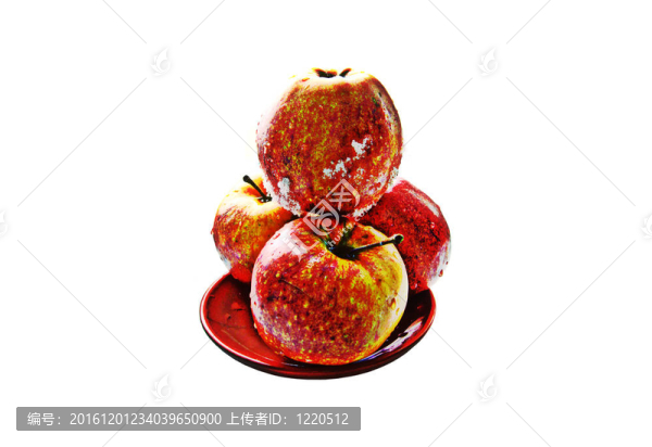 白色的盤子上的蘋果