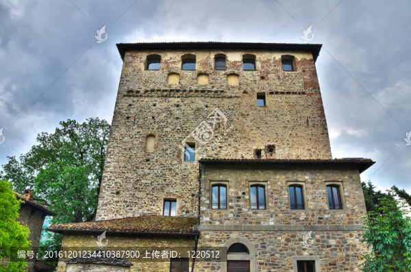 馬拉斯皮納Dal,Verme城堡。博比奧。Emilia,Romagna。意大利.