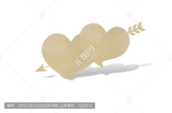 兩顆心與箭的剪紙