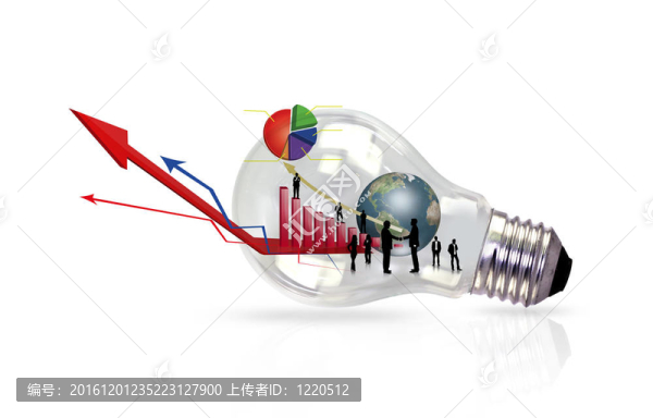 具有財務圖表的燈泡