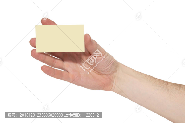 一只手上的灰色卡空白