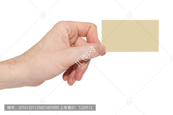 一只手上的灰色卡空白