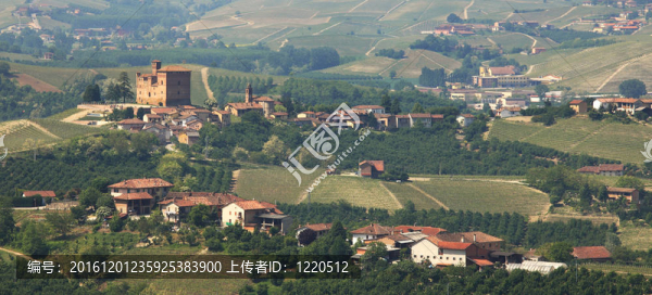 意大利村與老城堡全景。