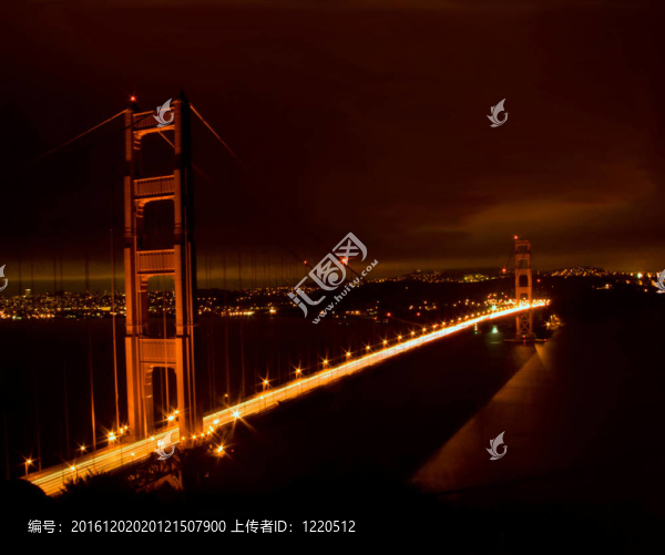 夜幕下的金門大橋