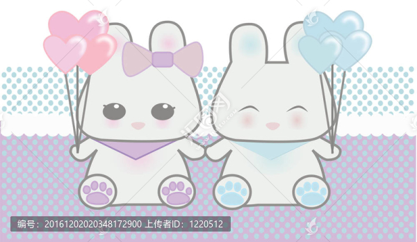 可愛的兔子插畫