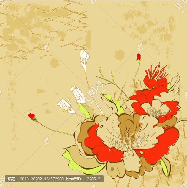 復(fù)古風(fēng)格背景與鮮花