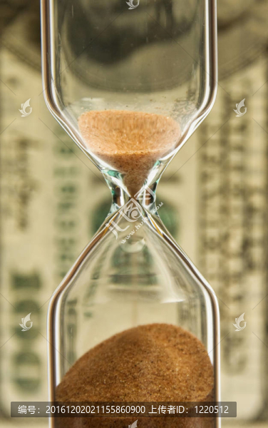 時(shí)間金錢；沙漏和金錢
