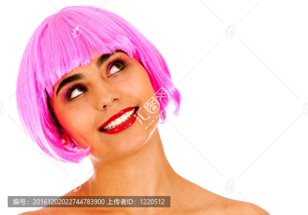 憂郁的女人的假發(fā)