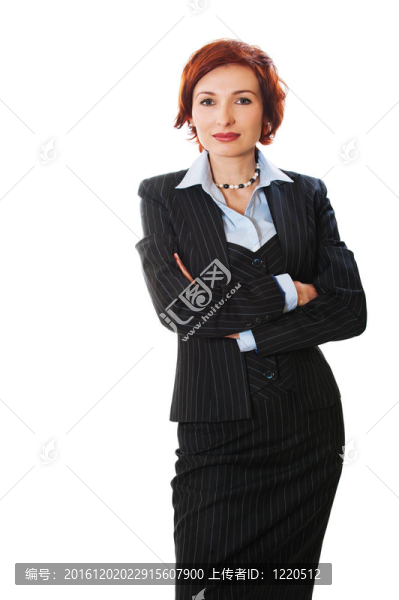 漂亮的女商人雙臂交