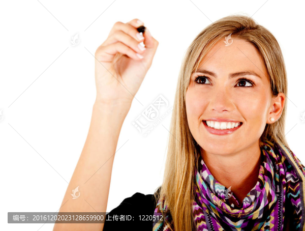 女人拿著一支鋼筆