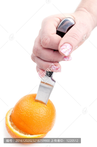 刀和橙