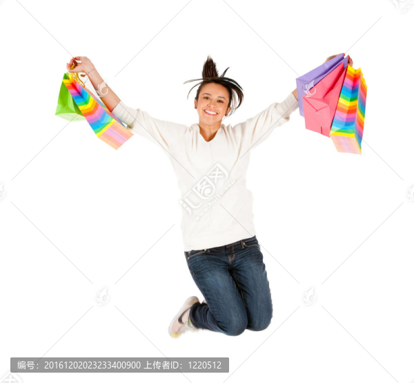 購物的女人跳