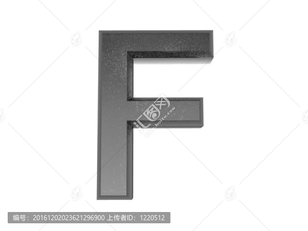 金屬中的3D字母；白色背景。