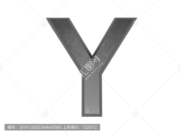 金屬中的3D字母；白色背景。