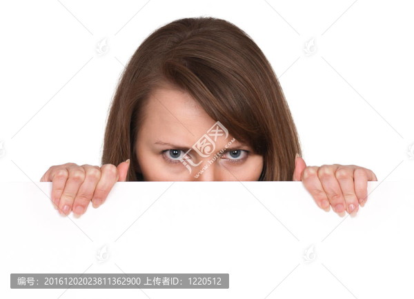 帶空白的年輕女人