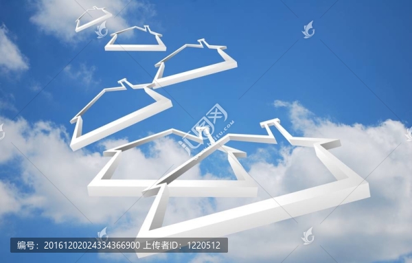 天空中的許多房子-匯圖網(wǎng) www.fosd68.com 天空中的許多房子