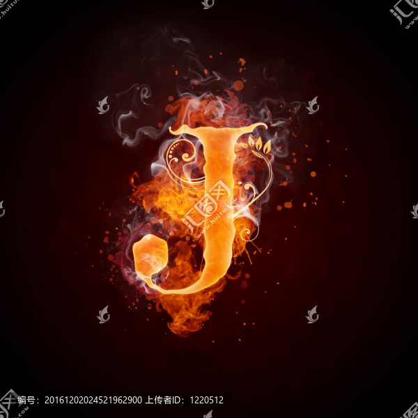 火焰漩渦字母J
