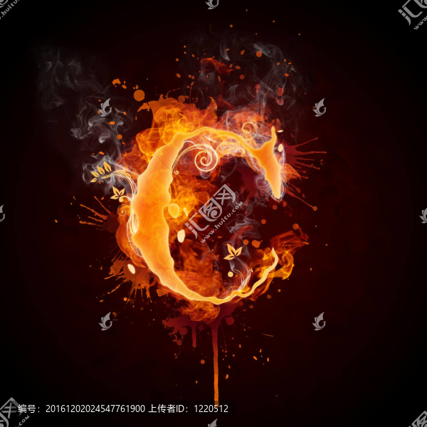 火焰漩渦字母C