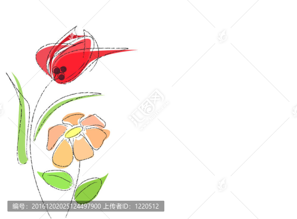 從美麗的花與綠色的葉子框架