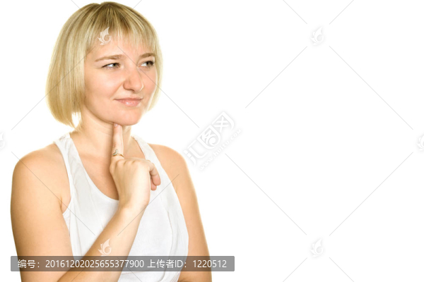 美麗的年輕女人的思考