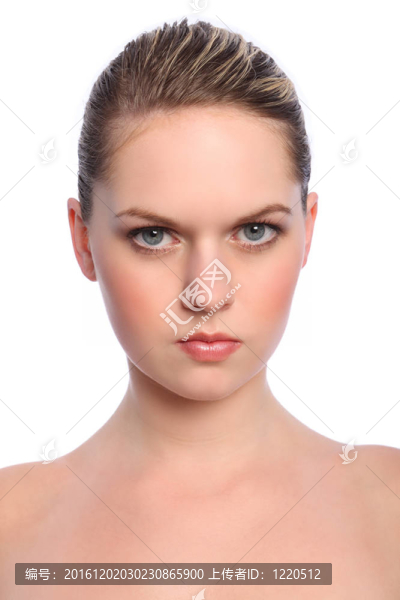 美麗的金發(fā)女孩的頭像自然彌補(bǔ)