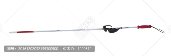 戴眼鏡的盲人手杖