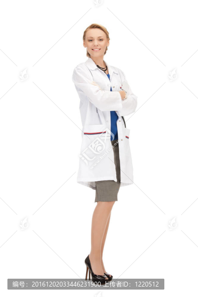 漂亮的女醫(yī)生用聽診器