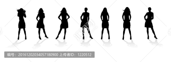 倒影的女人的剪影