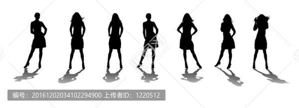 倒影的女人的剪影
