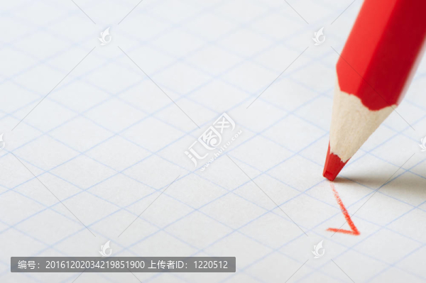 紅鉛筆寫一個(gè)標(biāo)記