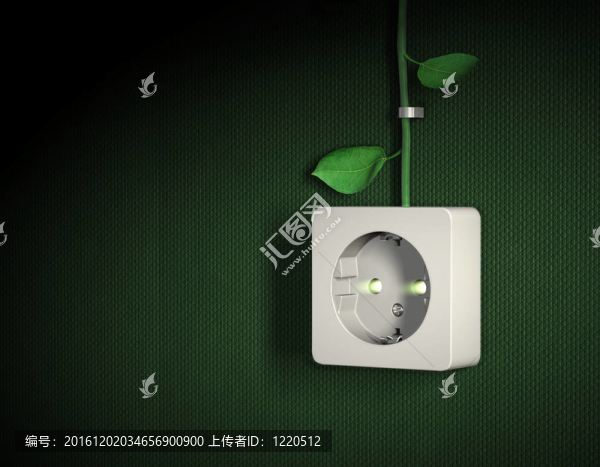 綠色能源電源插座的概念