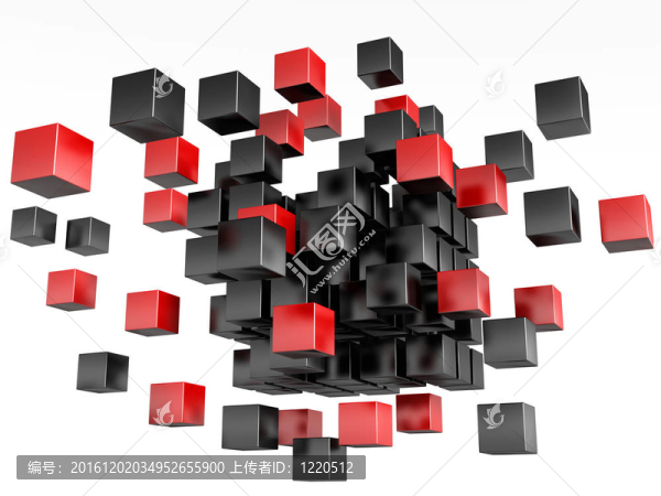 3D塊紅色和黑色的顏色。