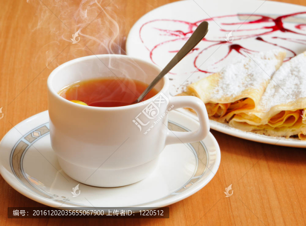 茶和煎餅加糖