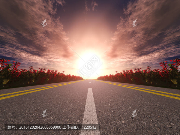 公路日落