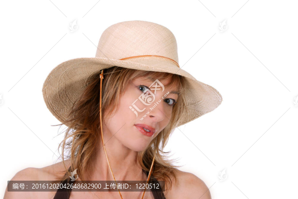 戴著一頂帽子的女士