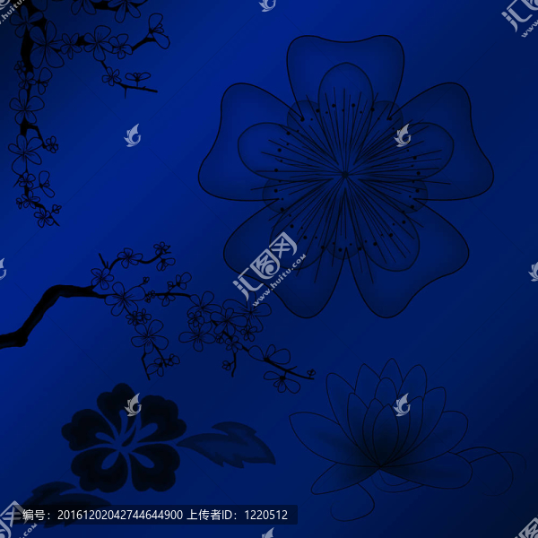 美麗的插圖花卉背景設(shè)計與梯度