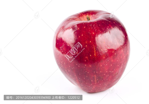 一個單一的紅色美味的蘋果