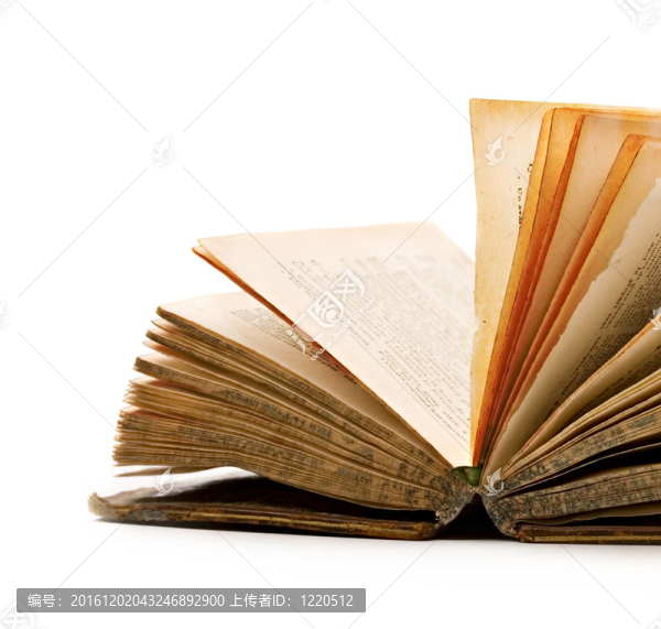 白色背景下的舊書