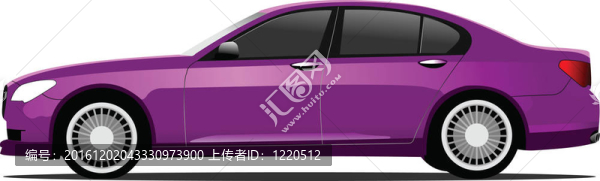 紫色轎車在路上。