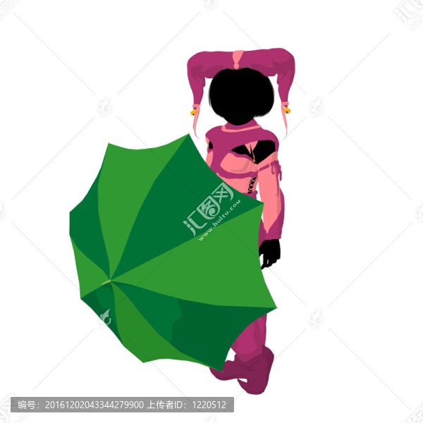 女小丑插畫(huà)剪影