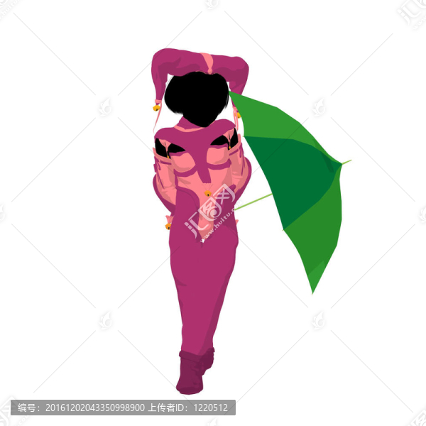 女小丑插畫剪影
