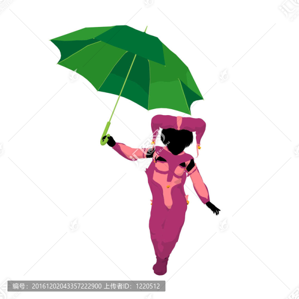 女小丑插畫剪影