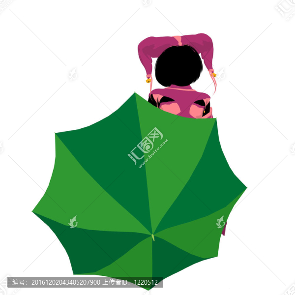 女小丑插畫剪影