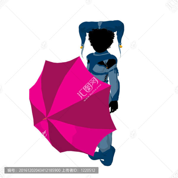美國黑人女小丑插畫剪影